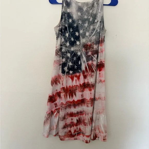 Women's Sleeveless American Flag Midi Dress - Picture 4 of 4
